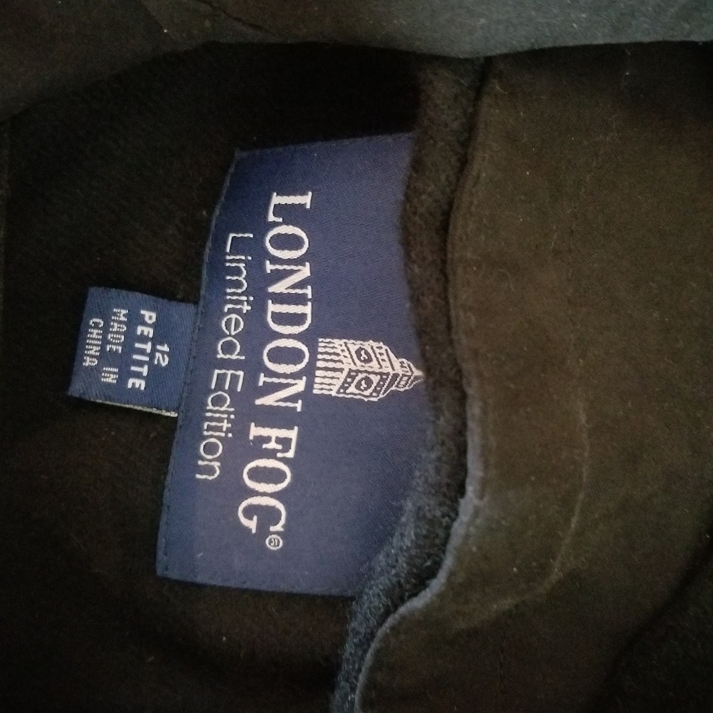 London Fog black trench coat - Picture 2 of 5